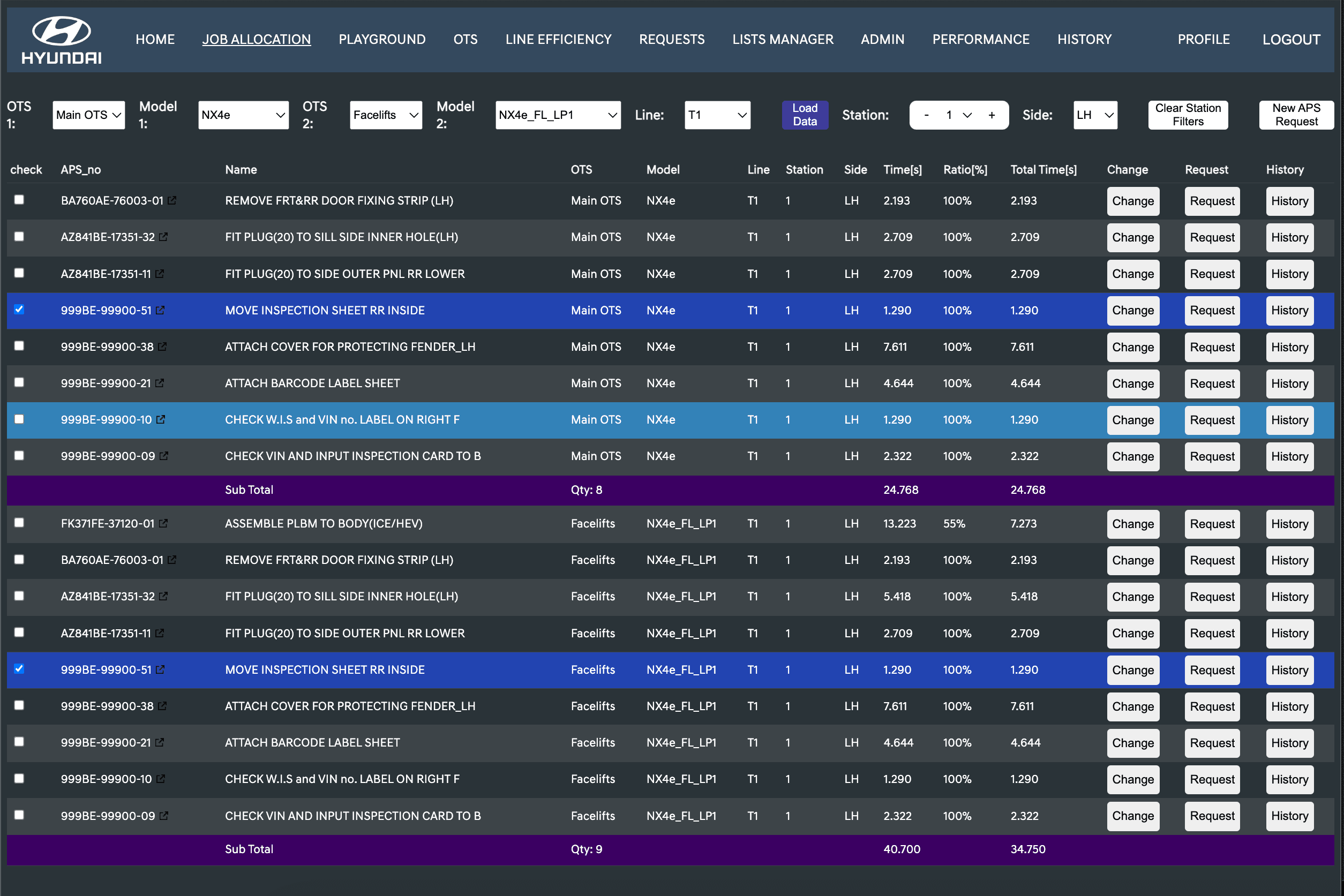 Screenshot of the Web OTS interface project.